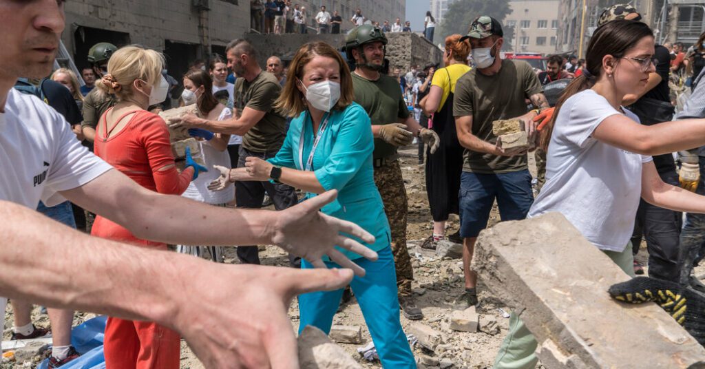 Russian Strike Destroys Children’s Hospital in Kyiv