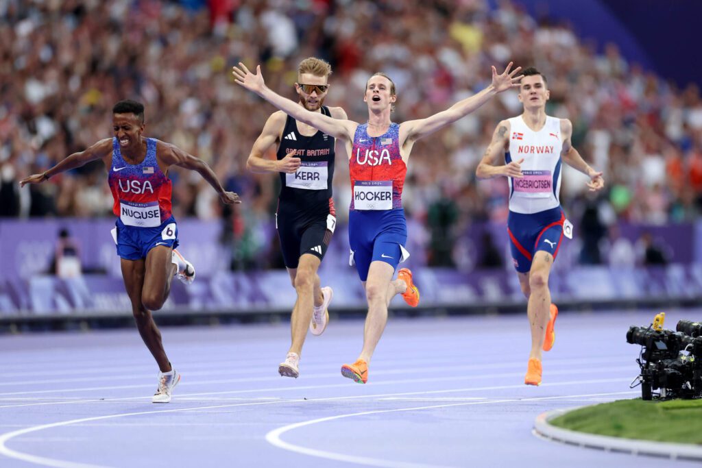 Cole Hocker stuns the world, outkicks Josh Kerr to win men’s 1500m title Olympic gold